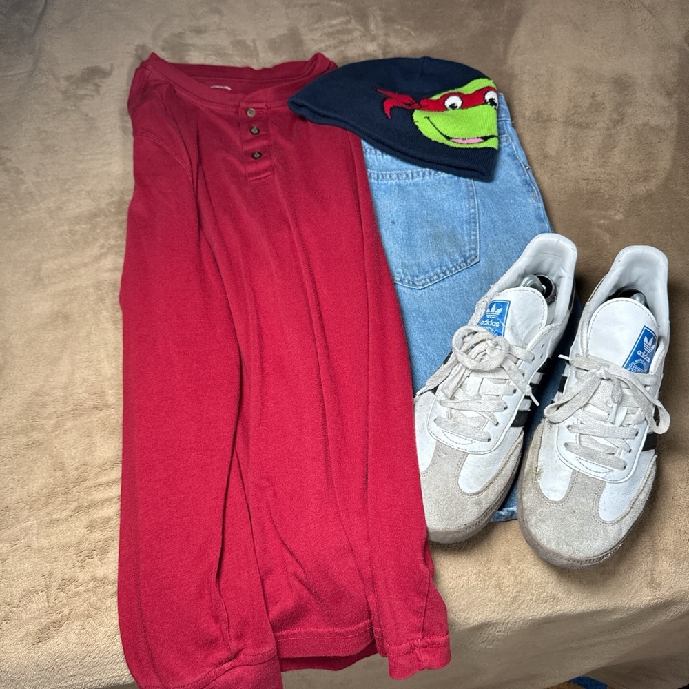 Red Henley Shirt